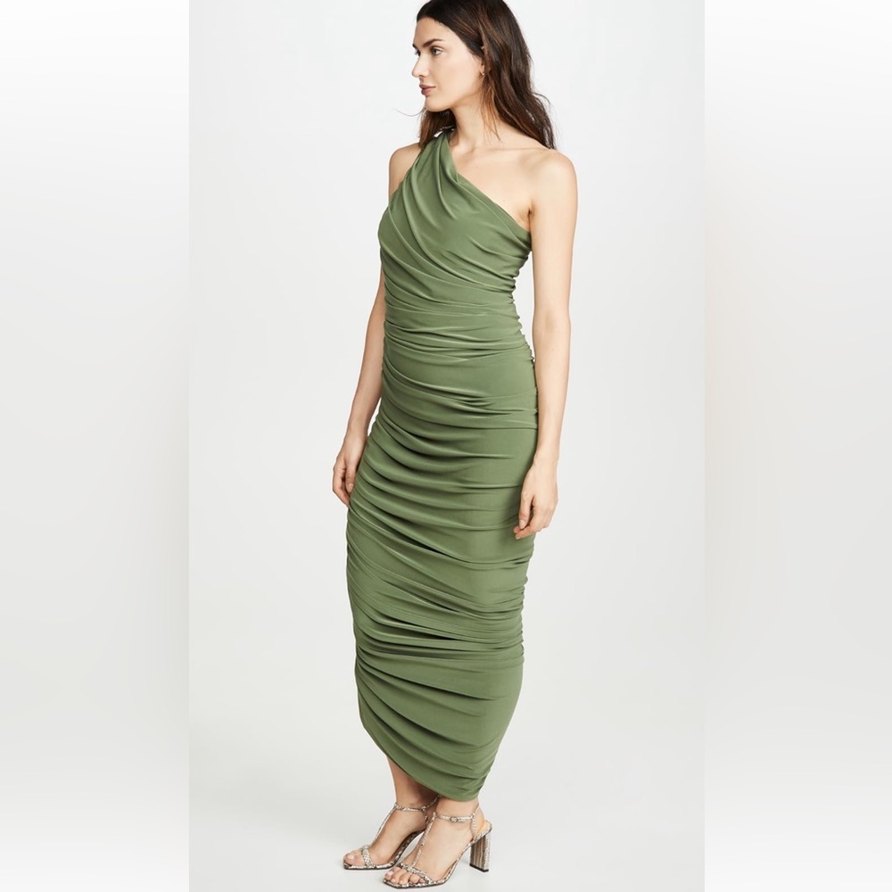 Norma Kamali Diana Gown Olive Green